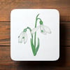 Snowdrops Coaster, Mug Coaster, Snowdrop, Nature Inspired, Snowdrops