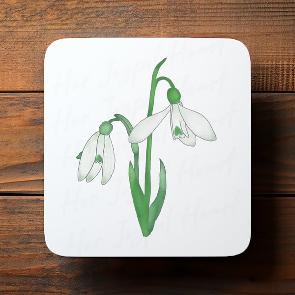 Snowdrops Coaster, Mug Coaster, Snowdrop, Nature Inspired, Snowdrops