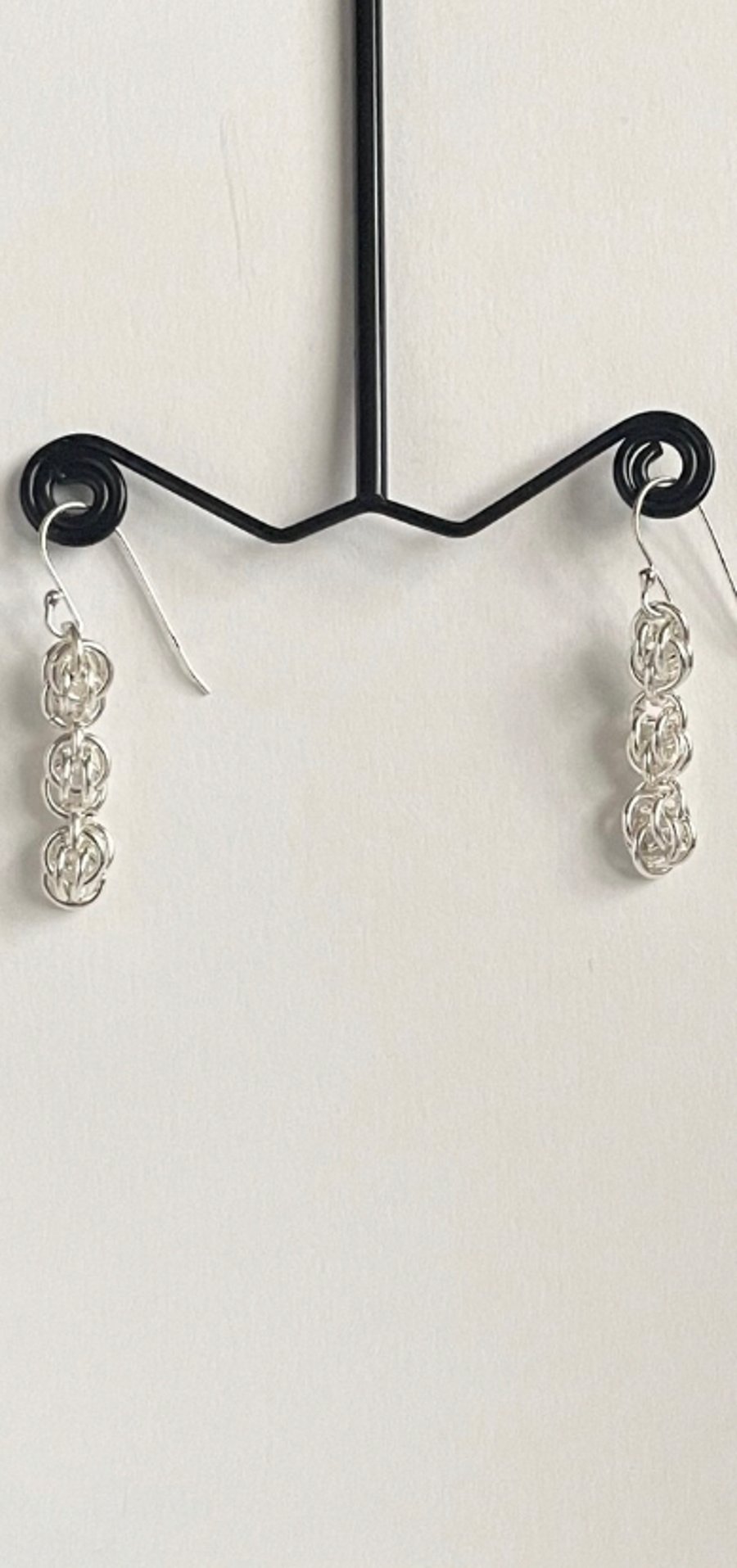 Sweet Pea Sterling Silver Chainmaille Earrings