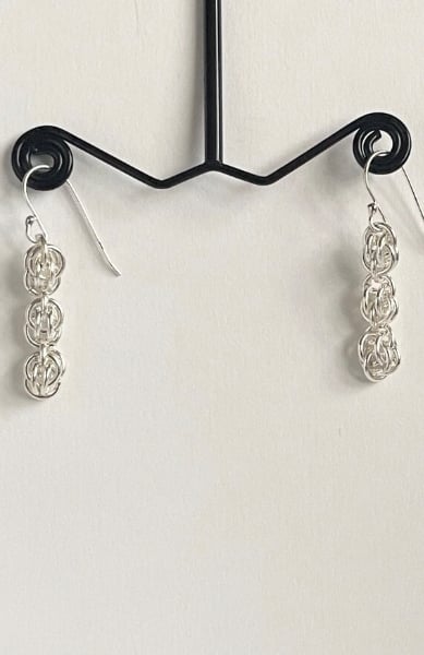 Sweet Pea Sterling Silver Chainmaille Earrings