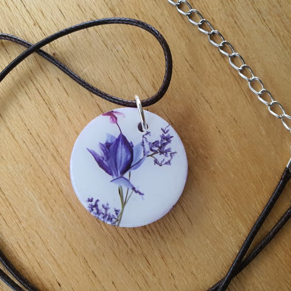 Pretty Oval Floral Pendant