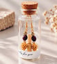 rown & Gold Tiger Eye Style Pine Cone Earrings in a Bottle