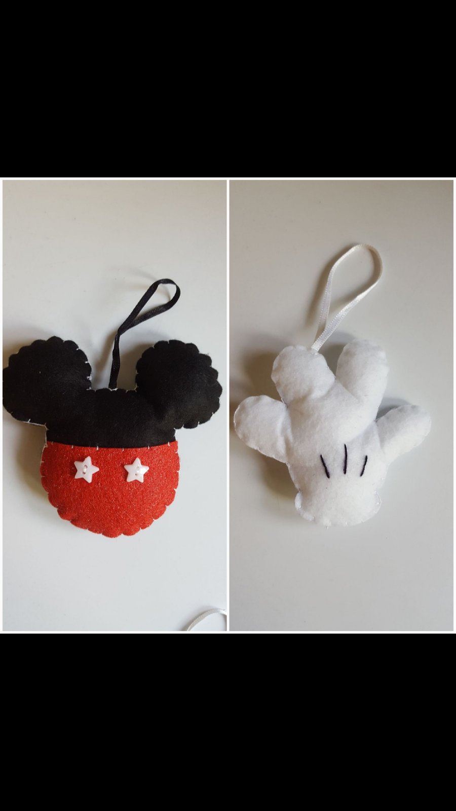Mickey Mouse Handmade Felt Christmas Decorations 