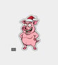 Unique Funny Christmas Sticker Xmas Decal For Adults - Pig