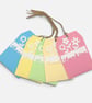 Plantable Set of 5 Pastel Thank You Gift Tags with Wildflower Seed Paper inserts