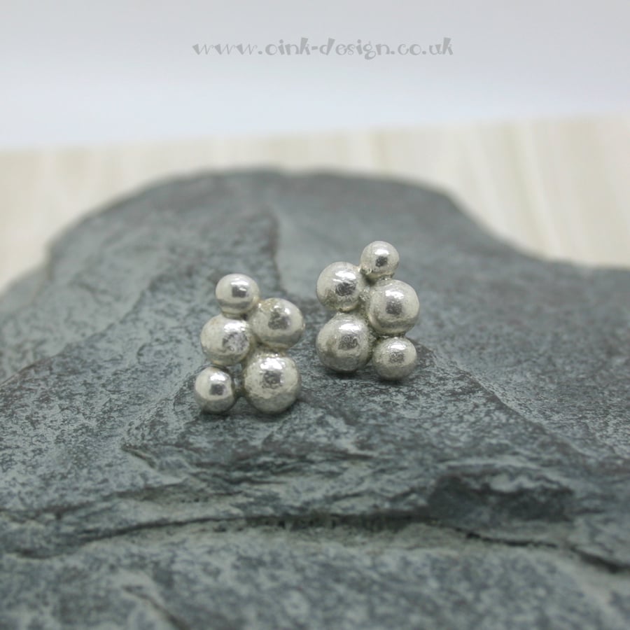 5 dots sterling silver stud earrings