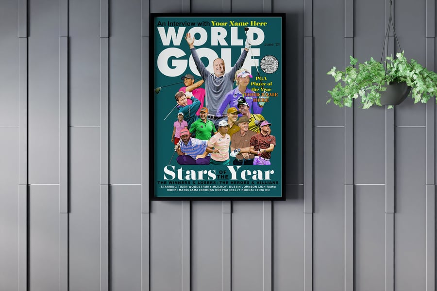 Personalised World Golf Magazine Cover. 