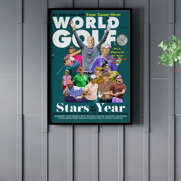 Personalised World Golf Magazine Cover. 