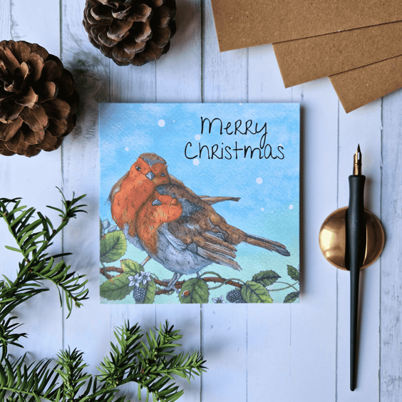 Pack of 3 John & Barbara Robin Christmas Cards