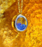 Crystal Glass Locket Necklace with Floating AAA Opals, Birthstone Jewellery