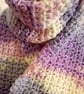 Pretty Variegated Crocheted Scarf - Handmade sparkly scarf  - Image 2