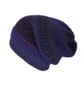 Blueberry slouchy beanie hat, chunky knit hat, one size fits all, acrylic yarn