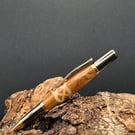 Handcrafted Scottish Elm and Sycamore Celtic Ballpoint Twist pen, Gold&GunMetal