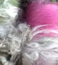 50g Linen & Old Rose Art Batt for Spinning & Felting - Image 4