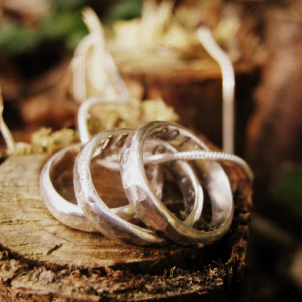 HANGING OUT - Personalised rings on Sterling Silver chain, great gift for Mums!