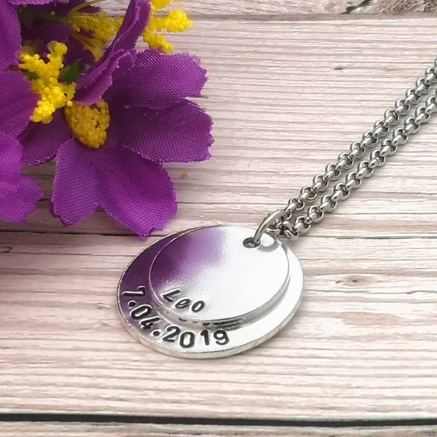 Personalised necklace for new mum new arrivals