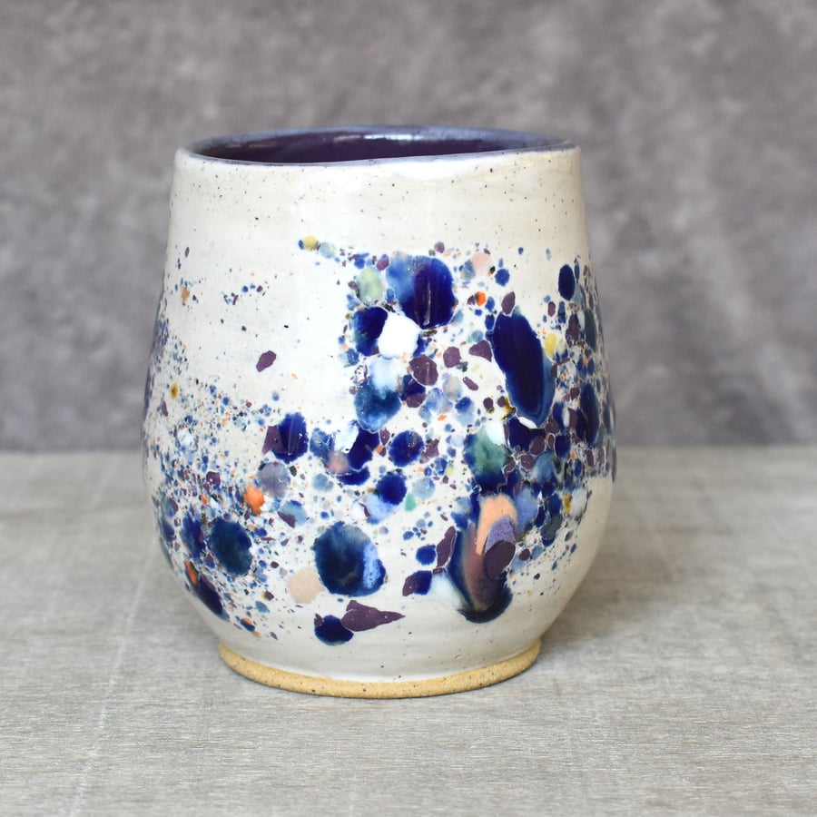 19-233 Wheel thrown pottery wine cup tumbler