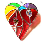 Heart of Hearts Rainbow Suncatcher Stained Glass 065