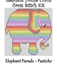Elephant Parade Cross Stitch Kit Pastiche Size Approx 7" x 7"  14 Count Aida