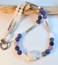 Frosted Blue Agate And White Jade Necklace - Handmade In Devon - Image 9