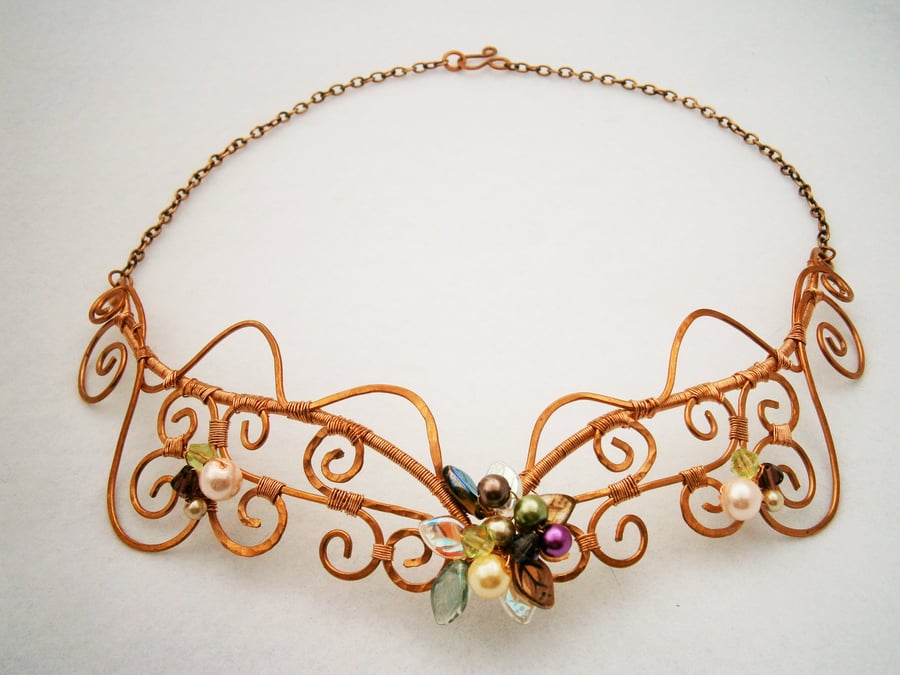 Theia Copper Wire Collar Necklace REDUCED