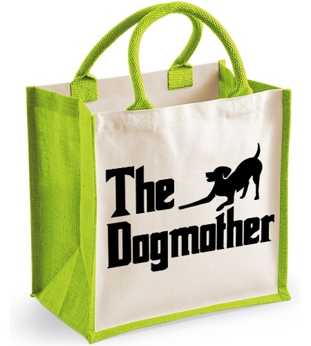The Dog Mother Midi Jute Shopper Canvas Bag - DOG Mum Owner Themed