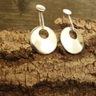 Elegant sterling silver circle earrings