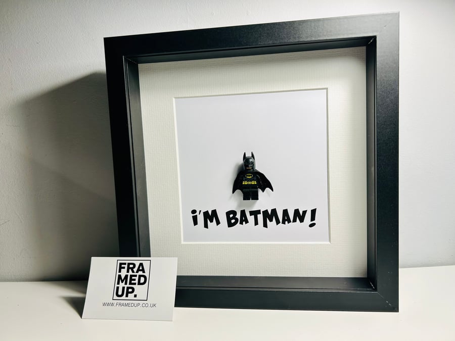BATMAN - Framed Lego minifigure - comic art