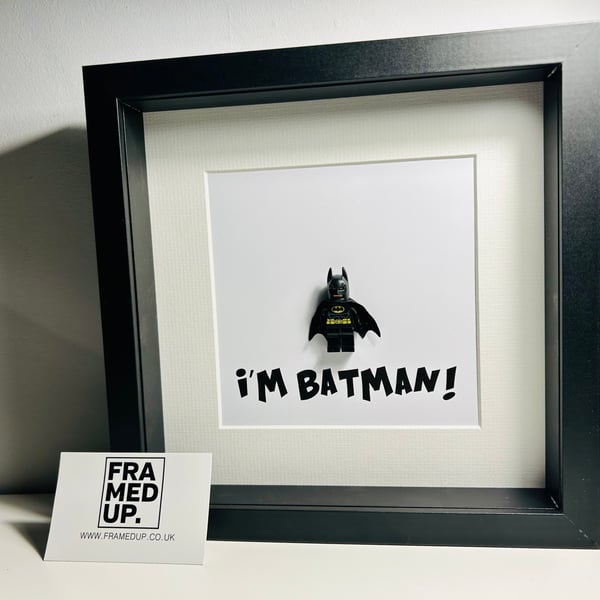 BATMAN - Framed Lego minifigure - comic art