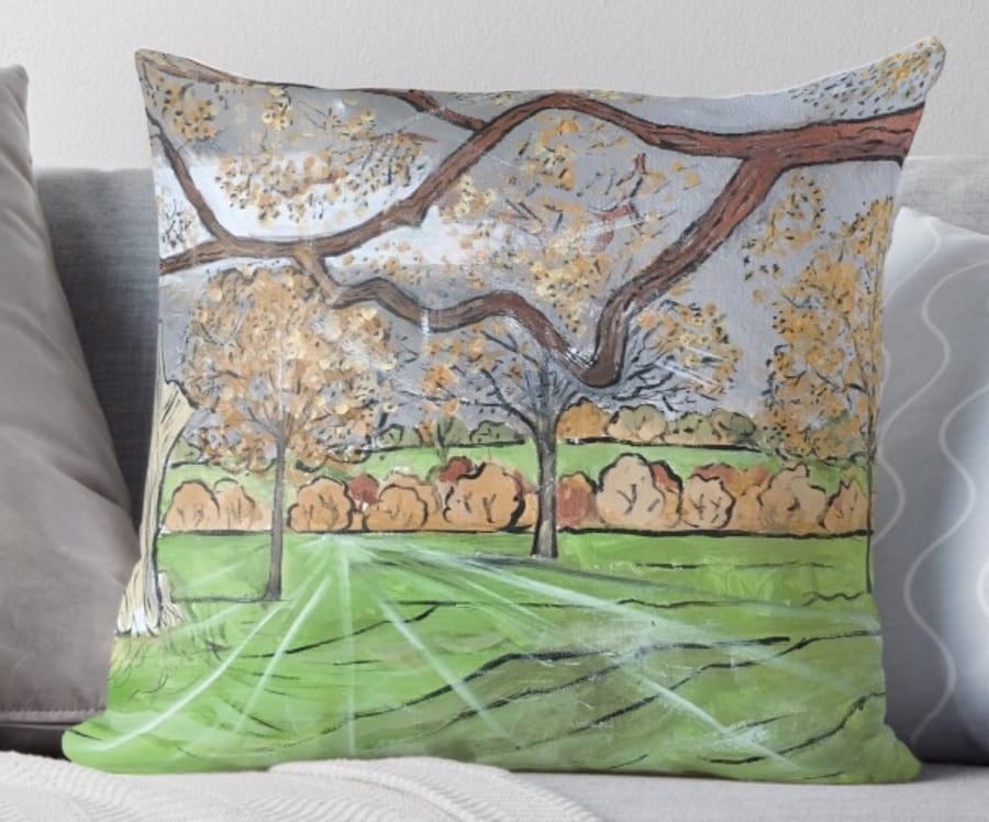 Throw Cushion Featuring The Painting ‘Fading Light...’