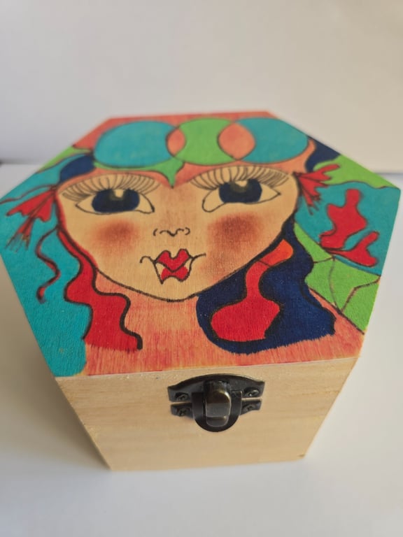 Fairy Jewellery Box Hand Painted Whimsical Magical