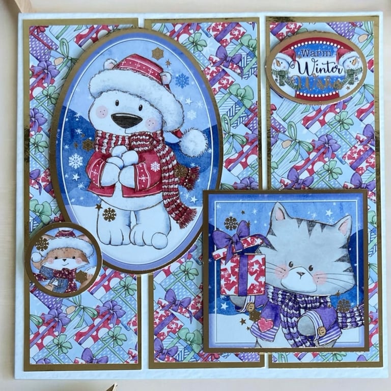 Christmas Card. Cute Animal Christmas Card, Sending Warm Winter Wishes