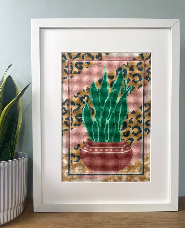 Sansevieria Mustard – Contemporary Cross Stitch Kit 