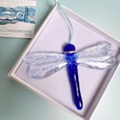 Fused Glass Dragonfly Large - Royal Blue