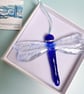 Fused Glass Dragonfly Large - Royal Blue