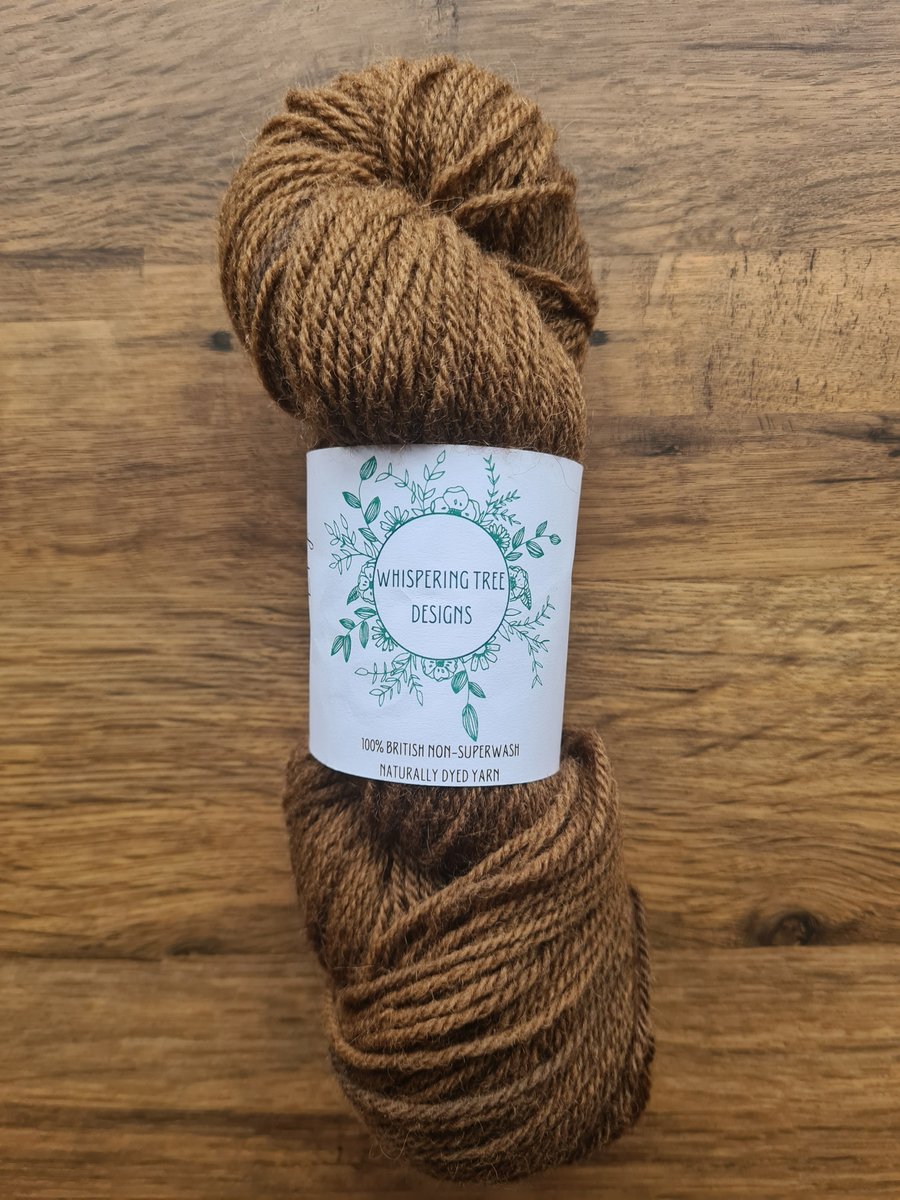 Naturally plant dyed non-superwash British Jacob wool yarn