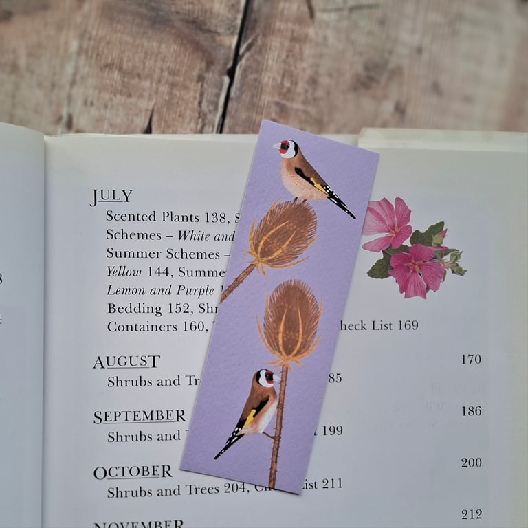 Goldfinch and Teasels Bookmark