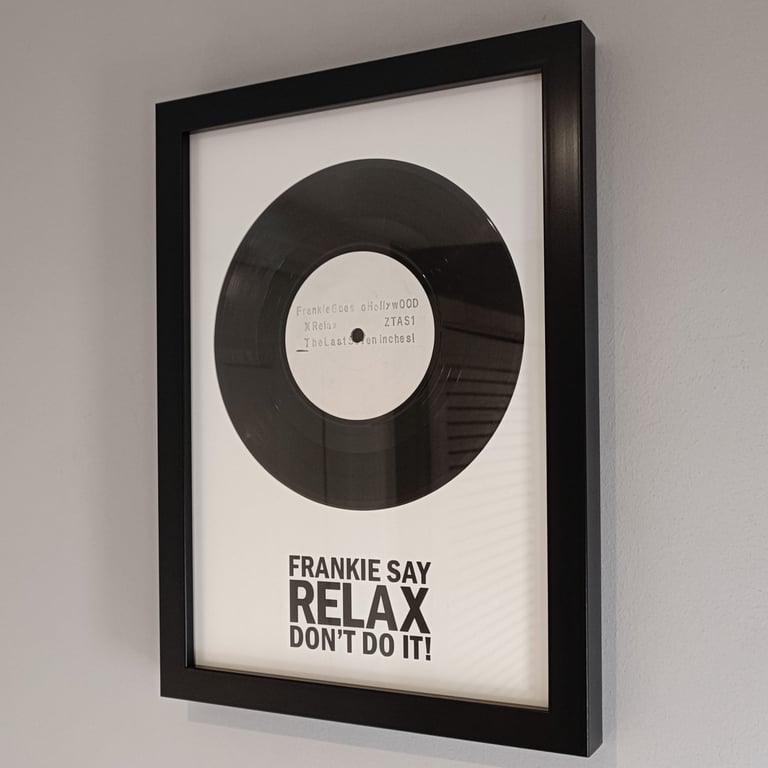 A4 framed 'Relax' vinyl with 'FRANKIE SAY' graphic