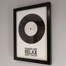 A4 framed 'Relax' vinyl with 'FRANKIE SAY' graphic