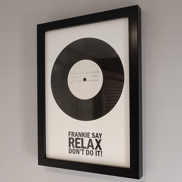 A4 framed 'Relax' vinyl with 'FRANKIE SAY' graphic