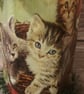 Hand Painted and Decoupaged Light up Christmas Kittens Bottle - Image 5