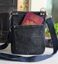 Denim Bag Zipped Mini Cross Body Jeans Bag with Silver Sequin Star  - Image 4