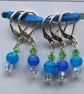 Beaded Stitch Markers, Knitting Crochet Notions, Set of 5
