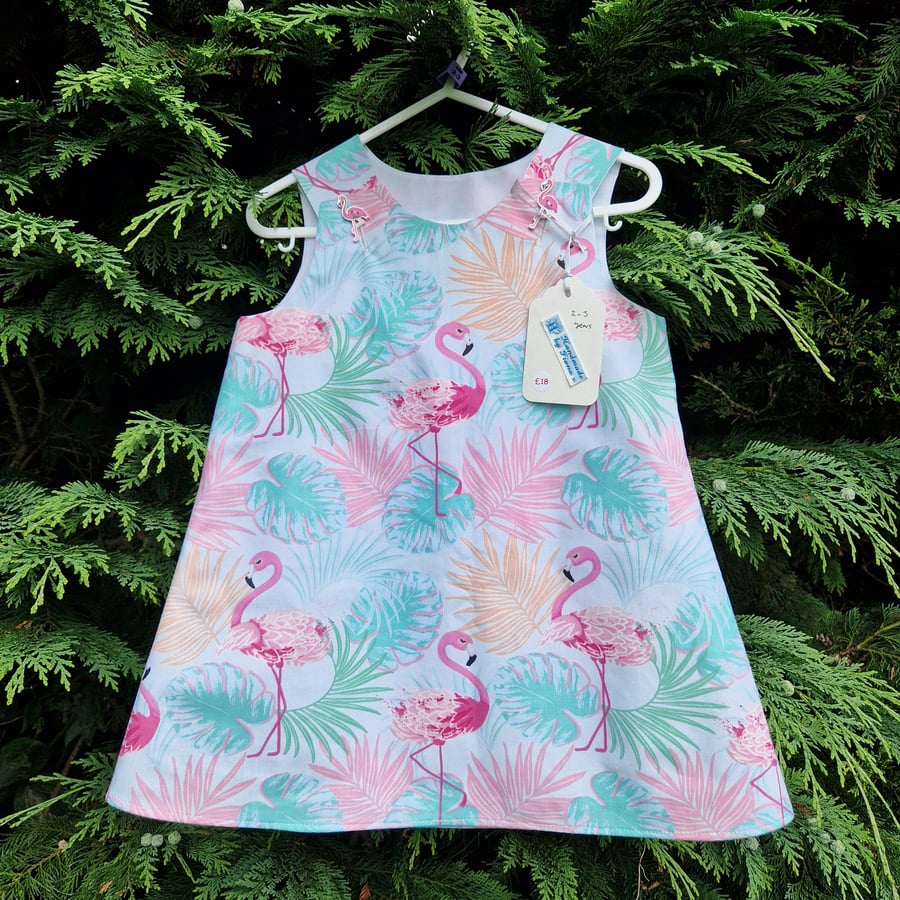 Age: 2-3yr Flamingo and Palm Dress