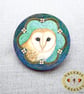 Barn Owl ceramic brooch by Valerie Greeley - Image 1