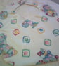 Patchwork Animals Bib and Burp Cloth Set - Image 1