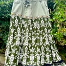Half & half boho skirt - Green - Size 14