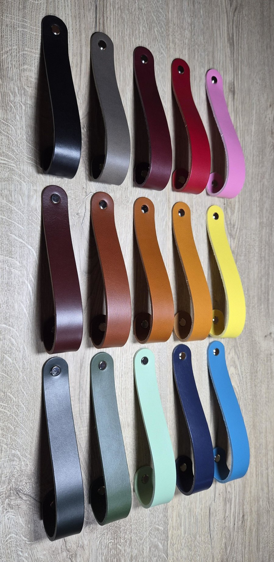 Handcrafted Folded End Leather Handle (9 Sizes to choose from)