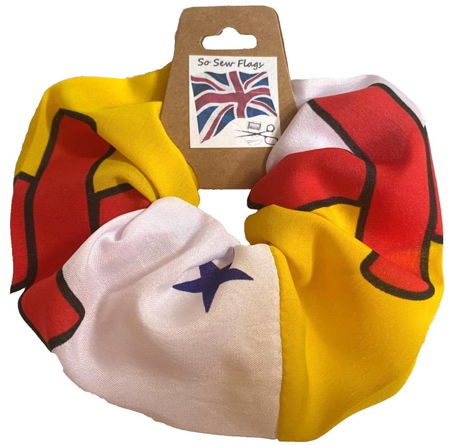 Nunavut Canada Flag Hair Scrunchie Scrunchies Accessory Band Elastic