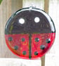 Large Ladybird Garden Hanger in Red & Black Fused Glass - 6167 - Image 6